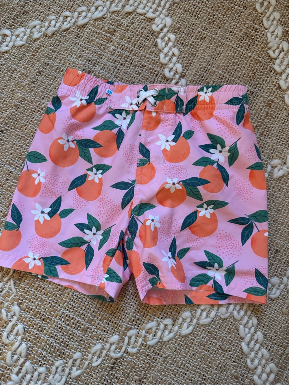 Ruggedbutts Pink Orange Print Swim Shorts size 4T